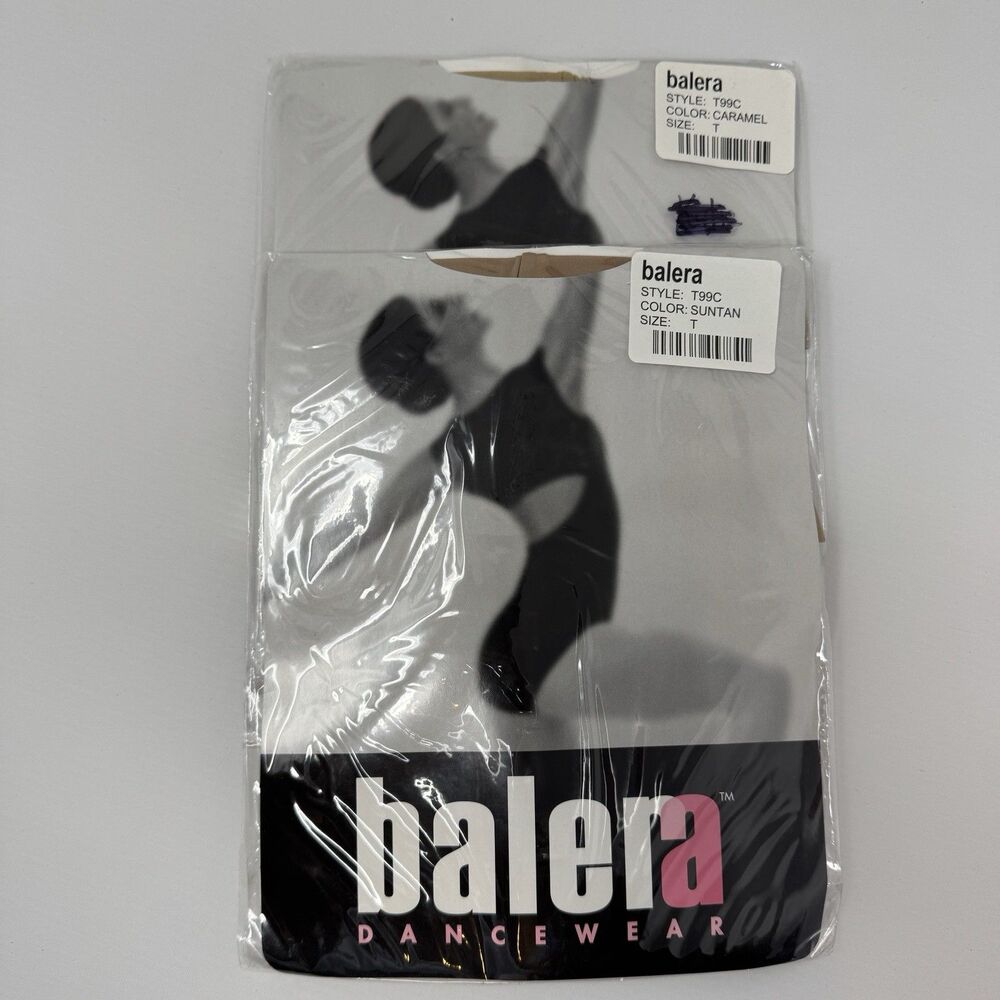 Balera Dancewear Girls Footed Tights Style T99C Size T  Caramel Suntan Lot of 2